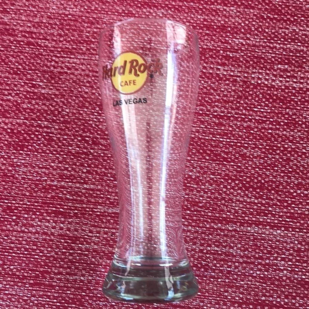 Vintage Hard Rock Cafe Las Vegas Pilsner Beer Glass Classic Logo Souvenir